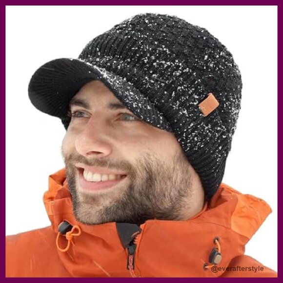 Merino Wool Fleece Lined Beanie Waterproof Winter Hat Unisex Classic main image 7